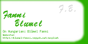 fanni blumel business card
