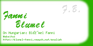 fanni blumel business card